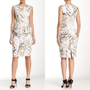 NWOT Black Halo Peplum Sheath Dress